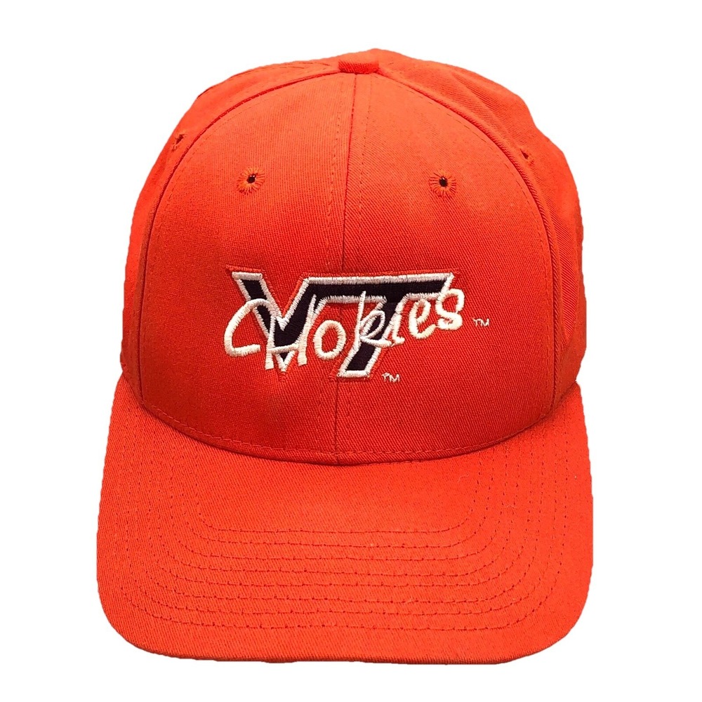 Vintage Virginia Tech Hokies Hat Cap Orange Fitted Size 7 3/8 USA 90s Y2K‎ 00s